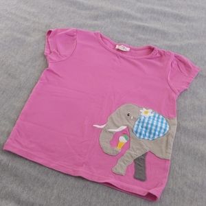 Mini Boden pink play tshirt with elephant 3-4Y